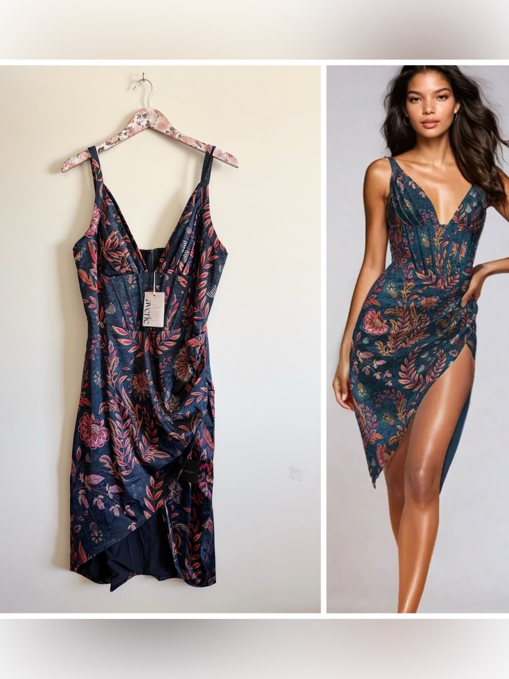 NWT AVERIE Halley Draped Midi Dress Size XL New